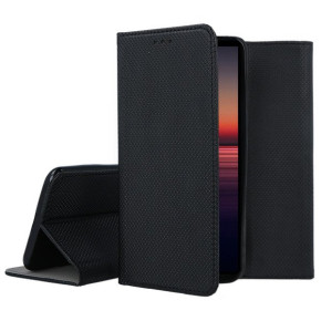 Кожен калъф тефтер и стойка Magnetic FLEXI Book Style за Sony Xperia 1 II черен